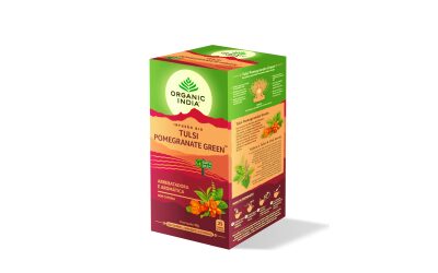 Tulsi Pomegranate Green Tea™ – Infusão BIO Organic India™ 25 saq