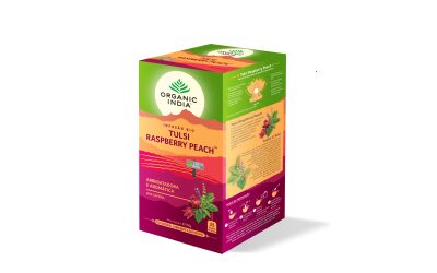 Tulsi Raspberry Peach™ – Infusão BIO Organic India™ 25 saquetas