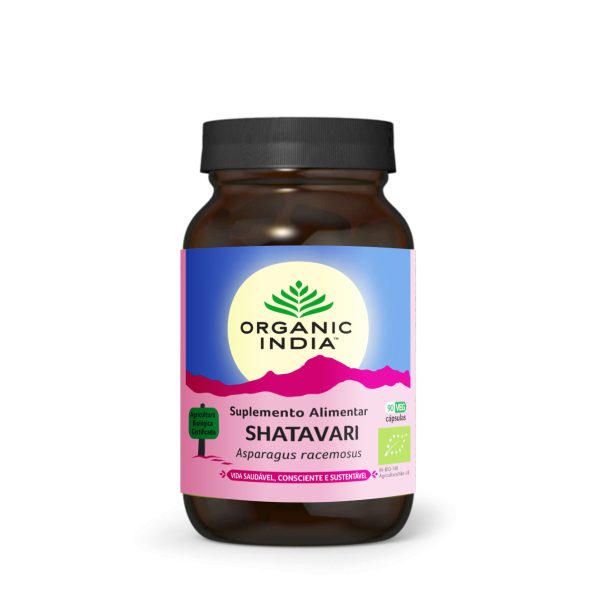 Shatavari Organic India 90 capsulas vegetais tónico sistema reprodutor