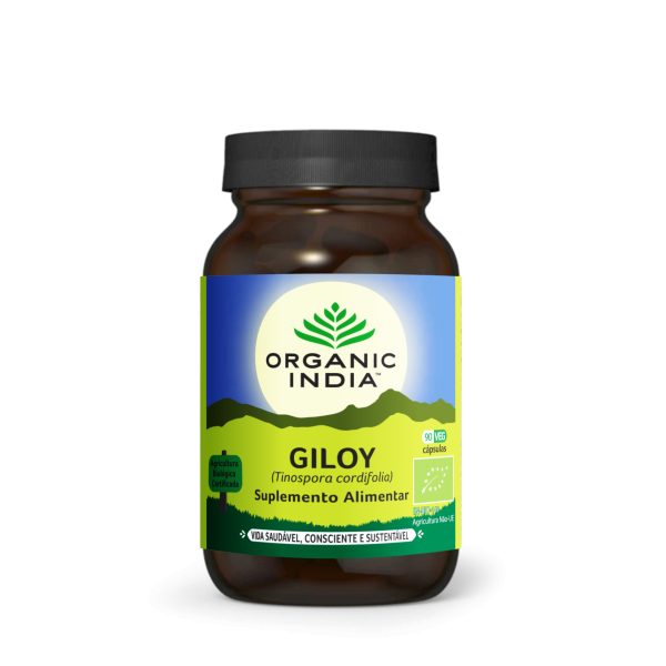 Giloy Organic India 90 capsulas vegetais imunidade tónico hepático