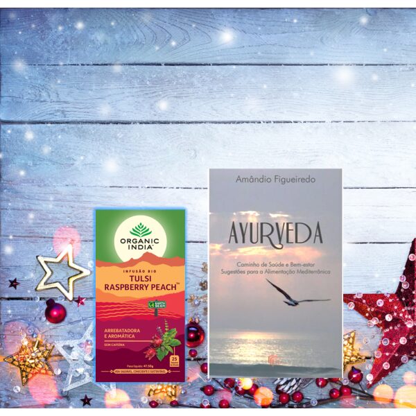 Natal 2021-Pack Infusão Tulsi Organic India™ com livro Ayurveda