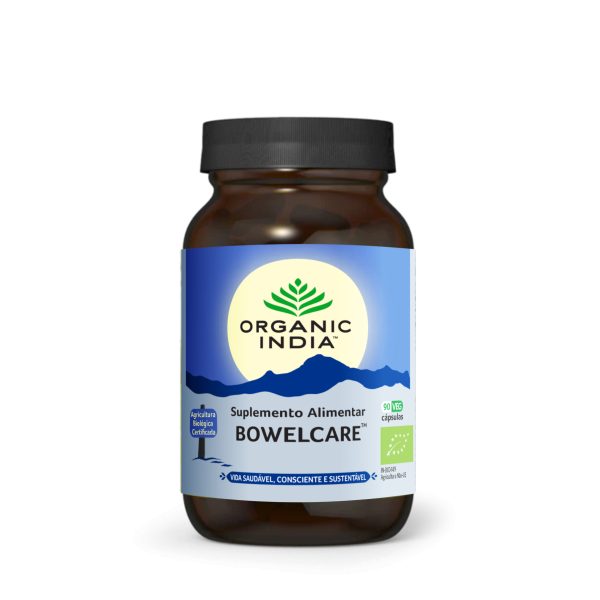 Bowelcare Organic India 90 capsulas vegetais - intestino saudável