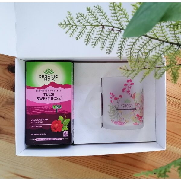 Caixa Presente Dia da Mãe 2023-edição especial Tulsi Sweet Rose com caneca personalizada-conteúdo