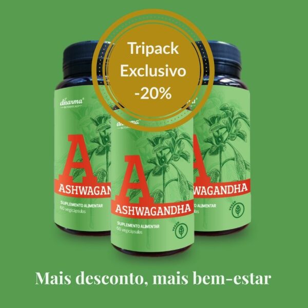 Ashwagandha Dharma Botanicals stress sono energia 3Pack desconto especial 20%